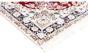 Tappeto Nain 9la Medaglione Floreale Rosso Scuro Avorio 107x154 Cm