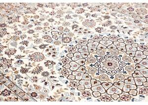Tappeto Nain 9la Medaglione Floreale Avorio Blu Polvere 130x207 Cm