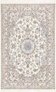 Tappeto Nain 9la Medaglione Floreale Avorio Blu 132x205 Cm