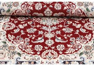 Tappeto Nain 9la Medaglione Floreale Rosso Scuro Avorio 107x154 Cm