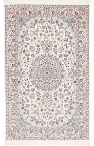 Tappeto Nain 9la Medaglione Floreale Avorio Blu Polvere 130x207 Cm