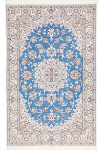 Tappeto Nain 9la Medaglione Floreale Azzurro Avorio 140x215 Cm