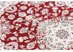 Tappeto Nain 9la Medaglione Floreale Rosso Scuro Avorio 107x154 Cm