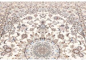 Tappeto Nain 9la Medaglione Floreale Avorio Blu 132x205 Cm