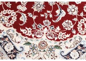 Tappeto Nain 9la Medaglione Floreale Rosso Scuro Avorio 107x154 Cm