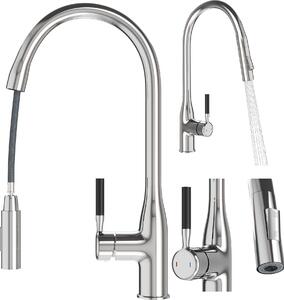 Granitan | FOSSA - Rubinetto da cucina - Bocca estraibile - Cromo - Ottone - Carica Vetroceramica