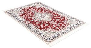 Tappeto Nain 9la Medaglione Floreale Rosso Scuro Avorio 107x154 Cm
