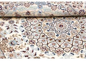 Tappeto Nain 9la Medaglione Floreale Avorio Blu Polvere 130x207 Cm