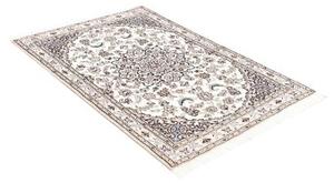 Tappeto Nain 9la Medaglione Floreale Avorio Blu Scuro 102x146 Cm