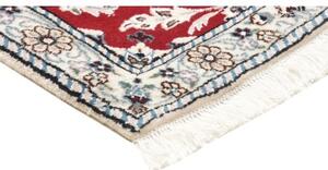 Tappeto Nain 9la Medaglione Floreale Rosso Bianco Corsia 77x194 Cm