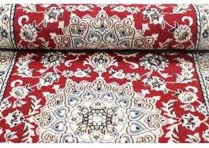 Tappeto Nain 9la Medaglione Floreale Rosso Bianco Corsia 77x194 Cm