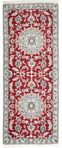 Tappeto Nain 9la Medaglione Floreale Rosso Bianco Corsia 77x194 Cm