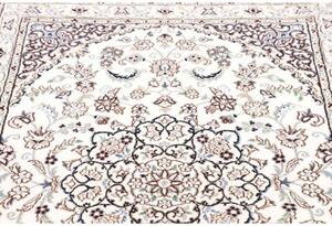 Tappeto Nain 9la Medaglione Floreale Avorio Blu Scuro 102x146 Cm