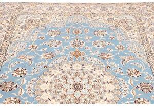 Tappeto Nain 9la Medaglione Floreale Azzurro Avorio 154x242 Cm