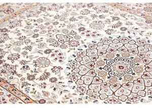 Tappeto Nain 9la Medaglione Floreale Avorio Blu 134x210 Cm