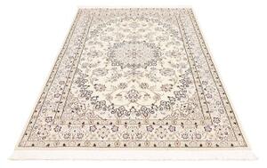 Tappeto Nain 9la Medaglione Floreale Avorio Bordeaux 128x205 Cm