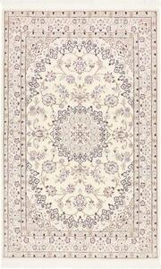 Tappeto Nain 9la Medaglione Floreale Avorio Bordeaux 128x205 Cm