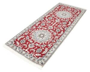 Tappeto Nain 9la Medaglione Floreale Rosso Bianco Corsia 77x194 Cm