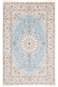 Tappeto Nain 9la Medaglione Floreale Azzurro Avorio 154x242 Cm