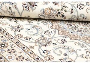 Tappeto Nain 9la Medaglione Floreale Avorio Tortora 133x210 Cm