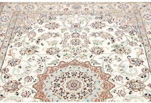 Tappeto Nain 9la Medaglione Floreale Avorio Blu 127x206 Cm