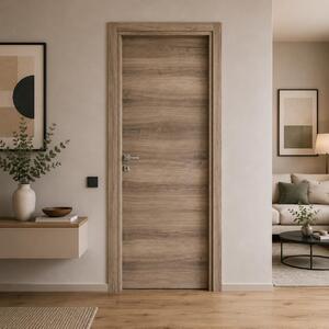 Porta da interno battente reversibile olmo nocciola effetto venato in MDF H210 cm - 60xH210 cm