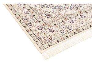 Tappeto Nain 9la Medaglione Floreale Avorio Bordeaux 128x205 Cm