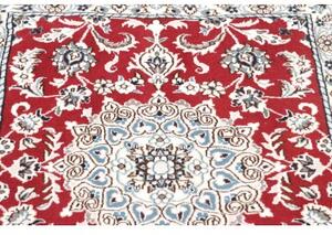 Tappeto Nain 9la Medaglione Floreale Rosso Bianco Corsia 77x194 Cm