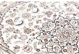 Tappeto Nain 9la Medaglione Floreale Avorio Blu Scuro 102x146 Cm
