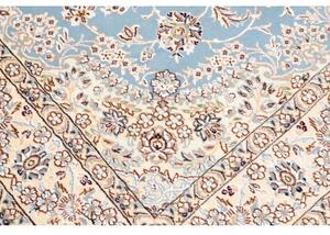 Tappeto Nain 9la Medaglione Floreale Azzurro Avorio 154x242 Cm