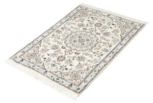 Tappeto Nain 9la Medaglione Floreale Avorio Blu Cielo 68x98 Cm