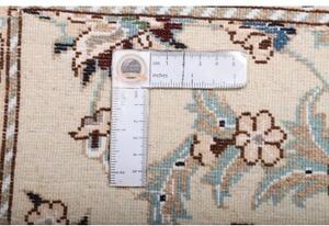 Tappeto Nain 9la Medaglione Floreale Avorio Blu Notte Corsia 80x286 Cm