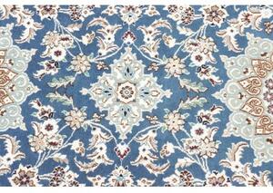 Tappeto Nain 9la Medaglione Floreale Blu Avorio Corsia 78x203 Cm