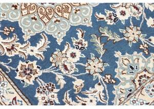Tappeto Nain 9la Medaglione Floreale Blu Avorio Corsia 78x203 Cm