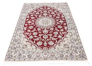 Tappeto Nain 9la Medaglione Floreale Rosso Scuro Avorio 113x175 Cm