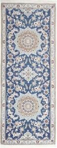 Tappeto Nain 9la Medaglione Floreale Blu Avorio Corsia 78x203 Cm