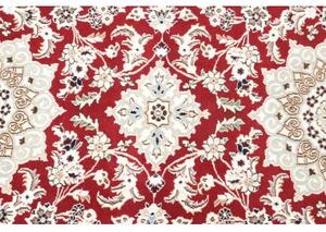 Tappeto Nain 9la Medaglione Floreale Rosso Avorio Corsia 80x200 Cm
