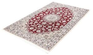 Tappeto Nain 9la Medaglione Floreale Rosso Scuro Avorio 113x175 Cm