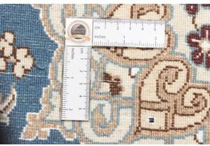 Tappeto Nain 9la Medaglione Floreale Blu Avorio Corsia 78x203 Cm