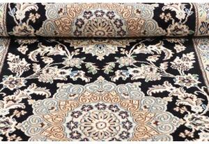 Tappeto Nain 9la Medaglione Floreale Blu Scuro Avorio 84x202 Cm