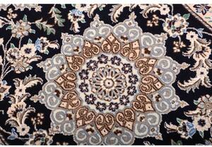 Tappeto Nain 9la Medaglione Blu Scuro Beige Corsia 82x295 Cm
