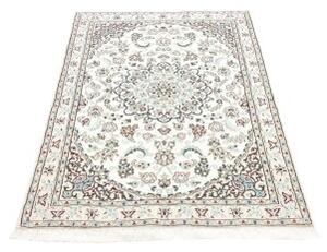 Tappeto Nain 9la Medaglione Floreale Avorio Blu Scuro 102x145 Cm