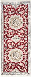 Tappeto Nain 9la Medaglione Floreale Rosso Avorio Corsia 80x200 Cm