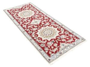 Tappeto Nain 9la Medaglione Floreale Rosso Avorio Corsia 80x200 Cm