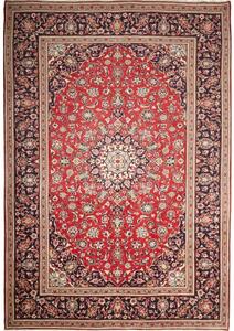Tappeto Ardakan Medaglione Floreale Rosso Blu Scuro 240x352 Cm