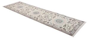 Tappeto Nain 9la Medaglione Floreale Avorio Blu Notte Corsia 80x286 Cm