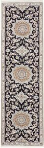 Tappeto Nain 9la Medaglione Blu Scuro Beige Corsia 82x295 Cm