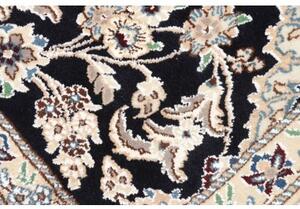 Tappeto Nain 9la Medaglione Floreale Blu Scuro Avorio 84x202 Cm
