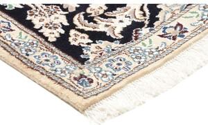 Tappeto Nain 9la Medaglione Floreale Blu Scuro Avorio 84x202 Cm
