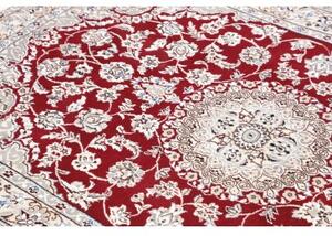 Tappeto Nain 9la Medaglione Floreale Rosso Scuro Avorio 113x175 Cm